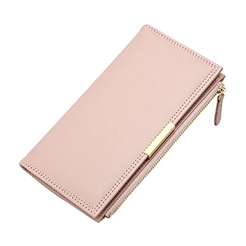 TDEOK Frauen-Mappen-Art- und Weiseneue Muster-Mappen-einfache Normallack-Lange Multi Karten-vielseitige Handtasche Brieftasche Herren Groß Pass (Pink, One Size) von TDEOK