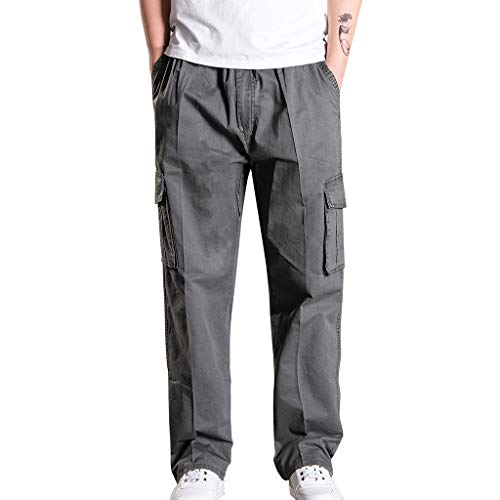 TDEOK Herren Leichte Und Atmungsaktive Cargohose Sweathose Sporthose Einfarbig Jogginghose Outdoorhose Sommerhose Freizeithose Fitnesshose Pyjama Hosen Hause Hosenradhose Freizeithosen Cargo-Hose von TDEOK