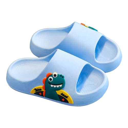 TDEOK Kinder Kinder Kleinkind Mädchen Cratoon Wasser Sandalen Slip Rutschfeste Dusche Badezimmer Slipper Sandalen Hausschuhe Elefanten 31 (Blue, 30 Little Kid) von TDEOK