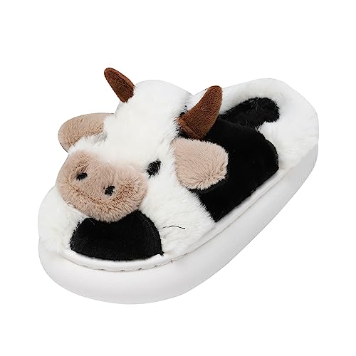 TDEOK Kinder Schuhe Schlafzimmer Home Cartoon Kuh Baumwolle Schuhe Winter Indoor Outdoor Hausschuhe für Mädchen Hausschuhe Baby Junge (BK1, 31 Little Child) von TDEOK