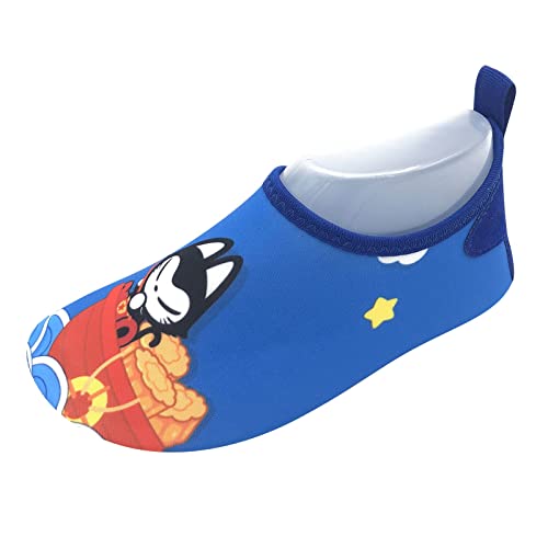 TDEOK Kinder dünne und atmungsaktive Schwimmschuhe Wasserpark Cartoon Gummisohlen Strand Socken Schuhe Haut Tauchen Schuhe Sneaker Mädchen Türkis 37 (Blue, 21.5 Toddler) von TDEOK