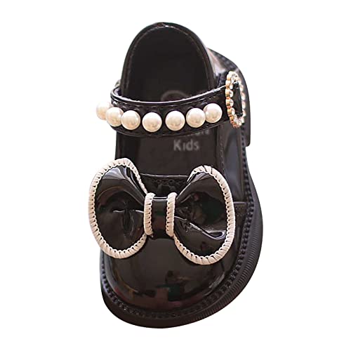 TDEOK Kleinkind Kinder Baby Mädchen süße Schleife weiche Prinzessin Schuhe für den ersten Spaziergang Retro Sandalen Baby (Black, 20 Infant) von TDEOK