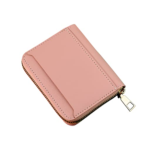 TDEOK Mode Frauen ID Kurze Brieftasche Einfarbige Tasche Reißverschluss Geldbörse Mehrere Kartenfächer Clutch Bag Geldbörsen Männer Mit Bild (Pink, One Size) von TDEOK