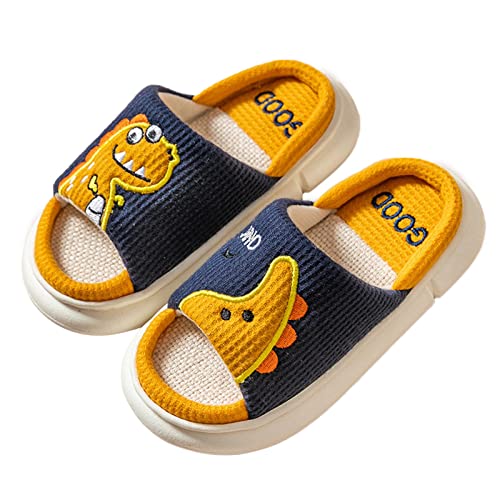 TDEOK Niedliche Dinosaurier-Hausschuhe für Kinder, rutschfeste Neuheit, Winterschuhe mit leichter Sohle Slipper Mädchen Schuhe (Navy, 32 Big Kids) von TDEOK