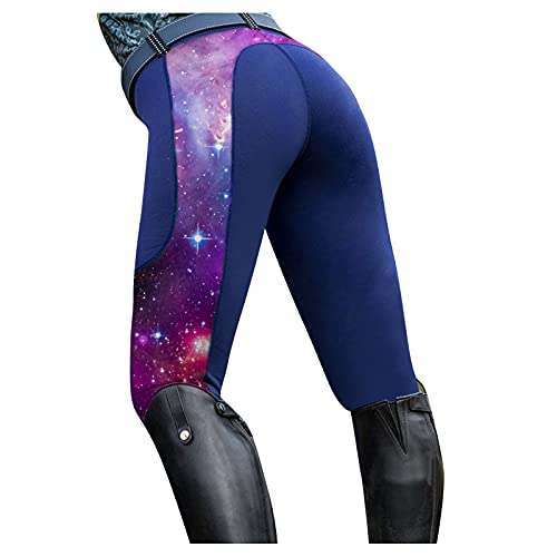 TDEOK Reitleggings Damen Mit Handytasche Reithose High Waist Vollbesatz Sportreithose Stretch Reithosen Bunt Damenreithose Outdoor Hose FüR Frauen Mädchen Vollbesatzreithose Sommer Reitsport-Hosen von TDEOK