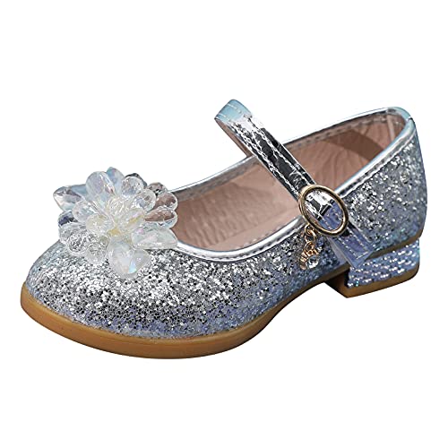 TDEOK Schuhe Kinder tanzen Prinzessin Sandalen Mädchen Kleinkind Kristall Kleinkind Mädchen Stiefel Warme Schuhe Kinder (Silver, 28 Little Kid) von TDEOK