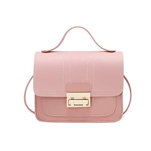 TDEOK Taschen Rucksack Damen Klein Mode Frauen All-Matching-Stitching Color Handtasche Umhängetasche Kleine Taschen Herren (Pink, One Size) von TDEOK