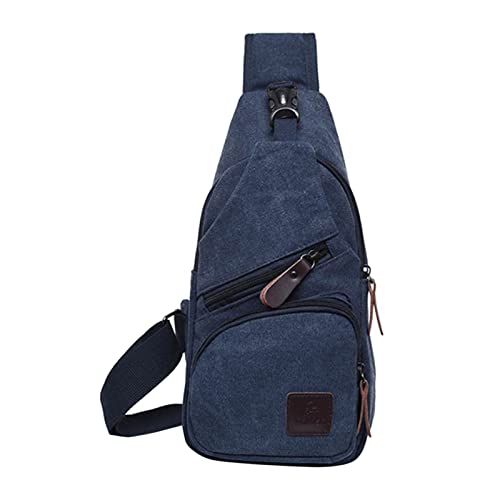 TDEOK Umhängetaschen Damen Klein Blau Herren Umhängetasche Mode Outdoor Segeltuch Brusttasche Fahrrad Multifunktionaler Taschenreiserucksack Umhängetaschen Blau (Blue, One Size) von TDEOK