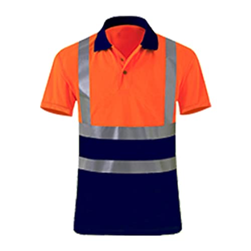 Warnschutz Poloshirt Herren - Warnshirt Herren Baumwolle - Warnschutz T Shirt Herren Orange - Arbeitsjacke Damen Wasserdicht - Warn Jacke Bequeme Leicht Lang Kurzarm Unisex T-Shirt Workout Sicherheits von TDEOK