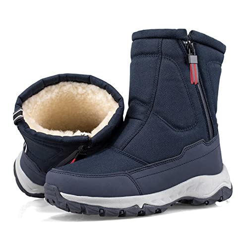 TDHLW Herren Schneestiefel Winterstiefel Herren Damen Erwachsene Warm gefütterte Stiefeletten Outdoor Wasserdicht Wanderschuhe Trekkingschuhe Winterstiefel rutschfest Leichte Boots,Blau,43 EU von TDHLW