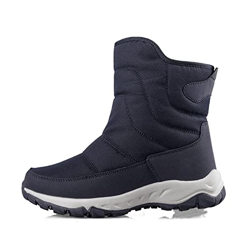 TDHLW Winterschuhe Herren Winterstiefel damen mit Warm Gefüttert Wasserdicht Herren Damen Schneeschuhe Stiefeletten Outdoor Wanderschuhe Trekkingschuhe Schneestiefel rutschfest,Blau,42 EU von TDHLW