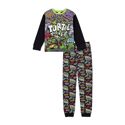 Teenage Mutant Ninja Turtles Jungen Schlafanzug Pyjama-Set, grün, 104 von TEENAGE MUTANT NINJA