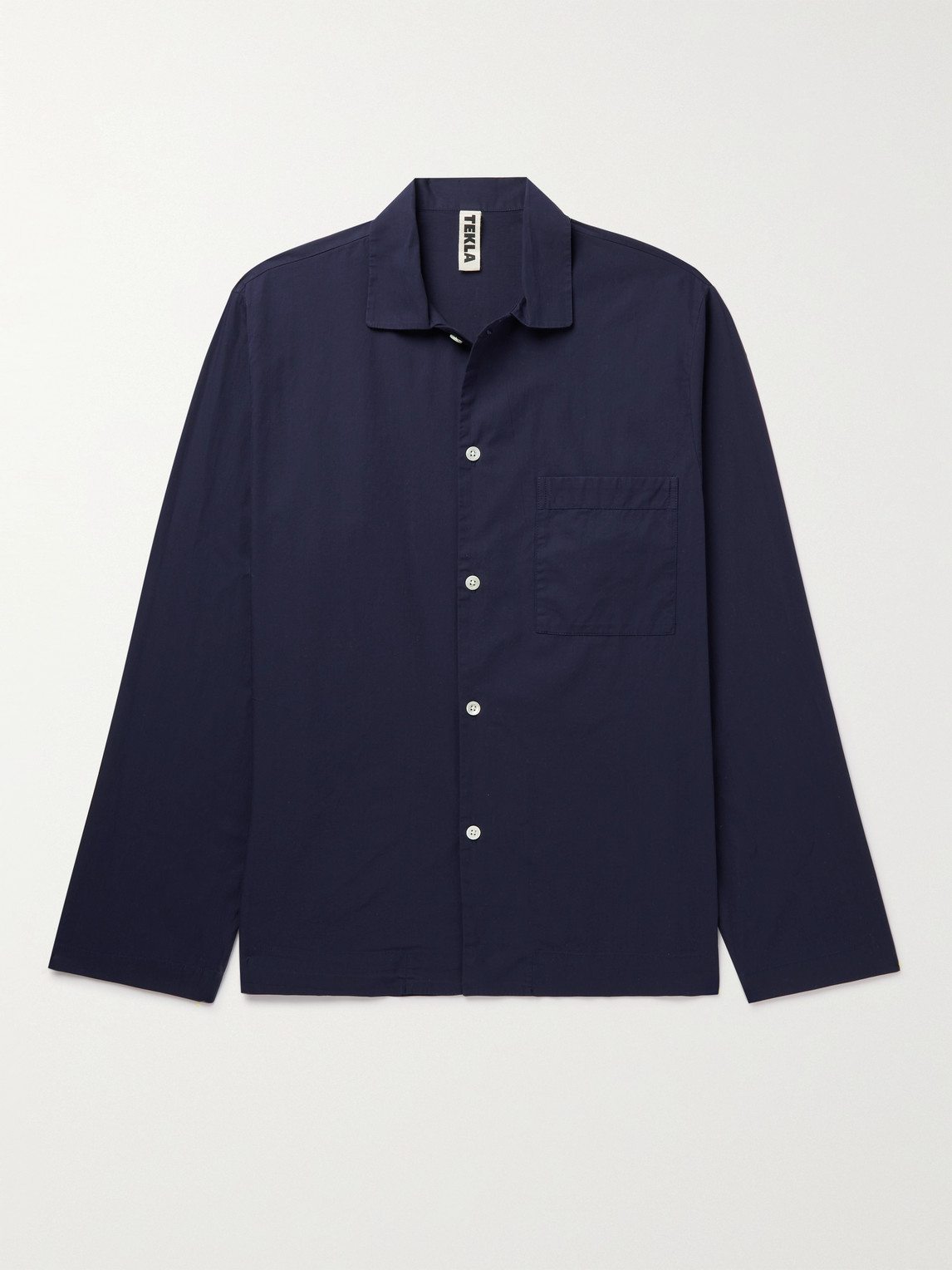 TEKLA - Camp-Collar Organic Cotton-Poplin Pyjama Shirt - Men - Blue - XL von TEKLA