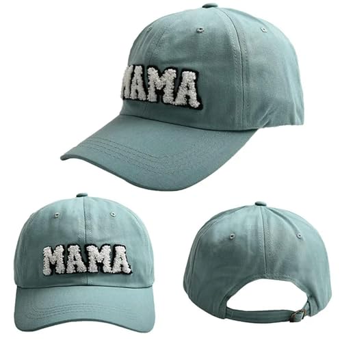 TEMKIN Basecap Mütze Mama Baseballkappen Für Frauen Verstellbare Mama Mini Brief Snapback Dad Hut Süße Eltern-Kind-Hüte-Jungen Mädchen Sommerknochen-Mama_a-Einheitsgröße von TEMKIN