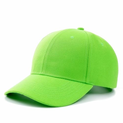 TEMKIN Basecap Mütze Unisex Cap Casual Plain Baseball Cap Verstellbare Schnappschützen Für Frauen Männer Hip Hop Cap Street Dad Hut-Leuchtendes Grün-54 cm-62 cm von TEMKIN