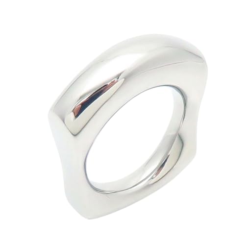 TEMOOUES Eleganter, unregelmäßiger Ring mit glatter Innenseite, stabiler Gold-/Stahlton, Schmuckanhänger für jede Outfit-Kombination, SC, Titanstahl TEMOOUES Eleganter, unregelmäßiger Ring mit glatter Innenseite, stabiler Gold-/Stahlton, Schmuckanhänger für jede Outfit-Kombination, SC, Titanstahl von TEMOOUES