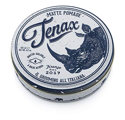 Tenax Ultra Strong Shine Pomade, 125 ml, wasserbasierte Pomade für Männer verleiht superfesten Halt & starken Glanz, leicht auszuwaschendes Haarwachs mit markantem Duft von TENAX