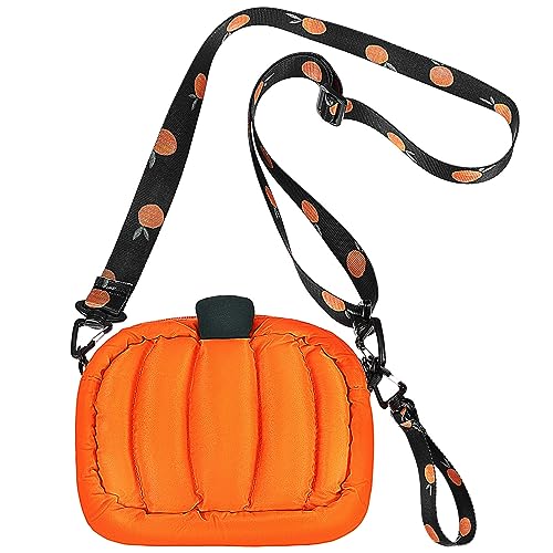 TENDYCOCO Halloween-Kürbis-Umhängetasche Kürbis-Umhängetasche Leckerli- Oder Trick-Handtasche Mit Handschlaufe Und Schultergurt von TENDYCOCO