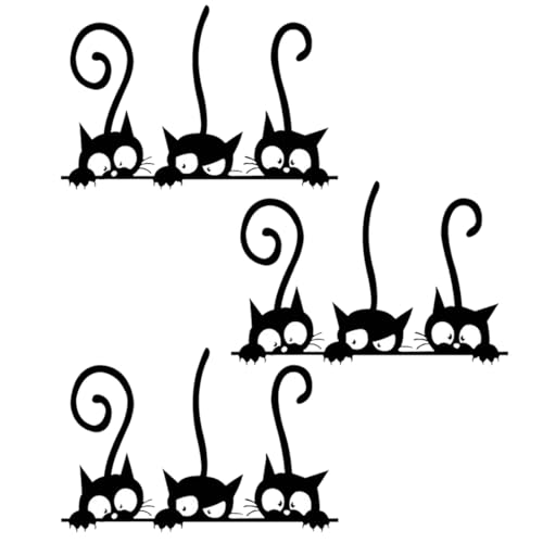 TEOZBLU 3 Stück Kätzchen Wandaufkleber Stickers, Schwarze Katze Wandaufkleber, Katze Fenstersticker Abziehbilder, für Wohnzimmer, Schlafzimmer, Kinderzimmer, Badezimmer Dekorative Aufkleber TEOZBLU 3 Stück Kätzchen Wandaufkleber Stickers, Schwarze Katze Wandaufkleber, Katze Fenstersticker Abziehbilder, für Wohnzimmer, Schlafzimmer, Kinderzimmer, Badezimmer Dekorative Aufkleber von TEOZBLU