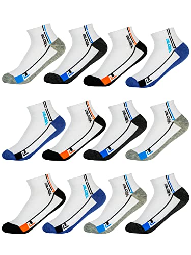 TEXEMP 12 Paar Sport Sneaker Socken Herren Sportsocken Damen Füßlinge Baumwolle - 43-46, 12 Paar, Lager 5 von TEXEMP