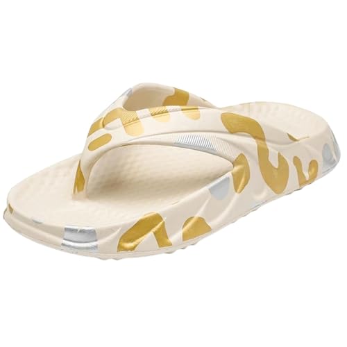 TEidea Badelatschen Herren Herrenrutschen Pantoffeln Sommer Flip Flops Mann Innenwolke Slipper Haus Schuhe Frauen Strand Sandalen Sandalen-beige-43-44 von TEidea