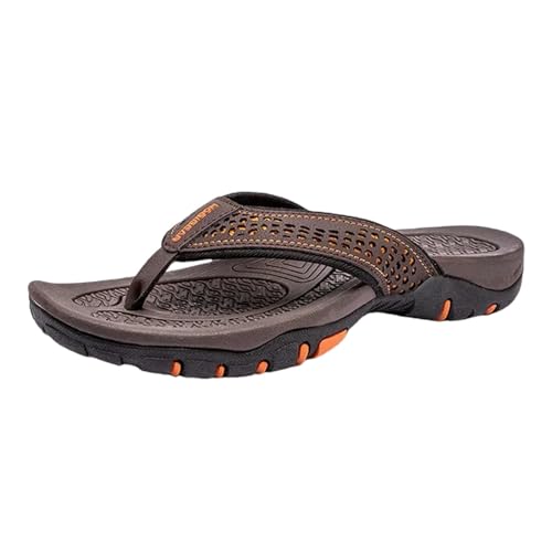 TEidea Badelatschen Herren Männer Flip Flops Strand Sandalen Männer Schuhe Flach Nicht -slip -hausschuhe Gummi Casual Schuh-a-dark Braun-41 von TEidea