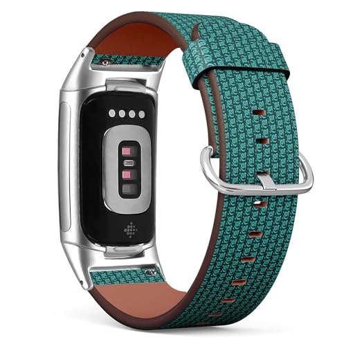 THAZEE Kompatibel mit Fitbit Charge 5 / Fitbit Charge 6 Ersatz-Lederarmband (Celtic Elements) Smartwatch-Armband für Damen und Herren, Veganes Leder, Kein Edelstein von THAZEE