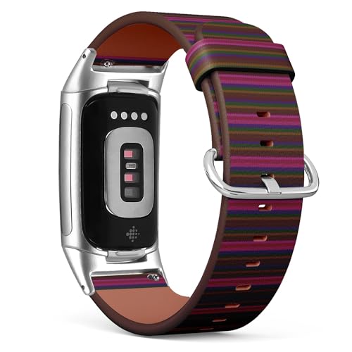 THAZEE Kompatibel mit Fitbit Charge 5 / Fitbit Charge 6 Ersatz-Lederarmband (gestrickte Textur-Imitation), Smartwatch-Armband für Damen und Herren, Veganes Leder, Kein Edelstein von THAZEE