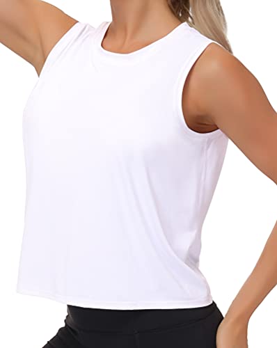 THE GYM PEOPLE EIS-Seide Workout Tops für Frauen Schnell trocken Muskeln Fitnessstudio Shirts Ärmelloses Flowy Yoga Tank Tops von THE GYM PEOPLE