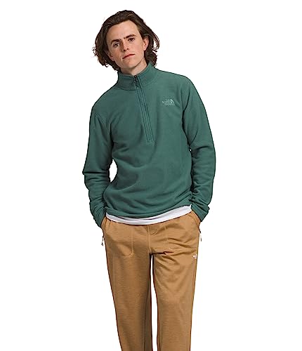 THE NORTH FACE Herren Textured Cap Rock Quarter Zip Pullover, Dark Sage Heather, Small von THE NORTH FACE