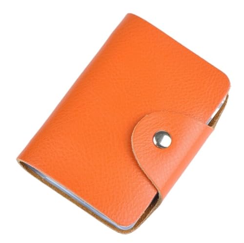 Ankunft Echtes Leder Visitenkarte Frauen ID Tasche Weibliche Kreditkarteninhaber 26 Bankkarten Slots for Männer (Color : Orange) von THEPOS