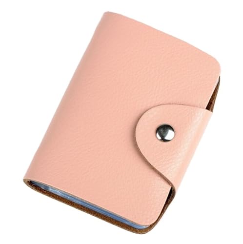 Ankunft Echtes Leder Visitenkarte Frauen ID Tasche Weibliche Kreditkarteninhaber 26 Bankkarten Slots for Männer (Color : Pink) von THEPOS