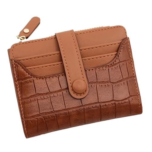 Frauen Kurze Brieftasche Kleine Leder Geldbörse Damen Karte Tasche for Frauen Kupplung Weibliche Geldbörse Geld Clip Brieftasche(Color:Brown) von THEPOS