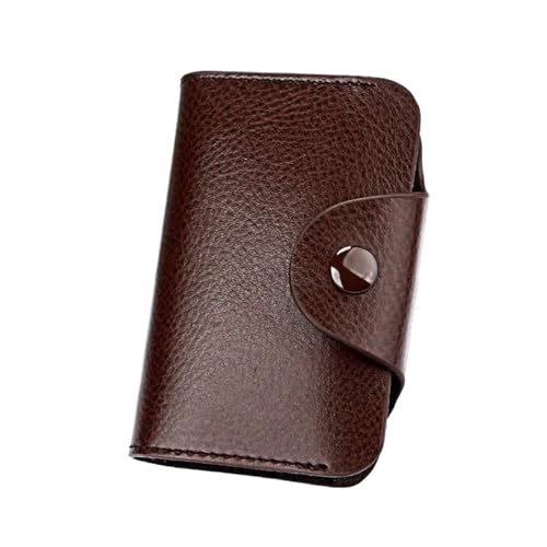 Leder Unisex Visitenkartenetui Portemonnaie Bank Kreditkarte Ausweishalter Tasche Herren Damen Kartenhalter Minimalistisches Portemonnaie(Color:Coffee) von THEPOS