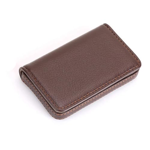 THEPOS PU-Leder + Edelstahl Herren Kreditkartenetui Damen Metall Bankkarte Kartenbox(Color:Coffee) von THEPOS