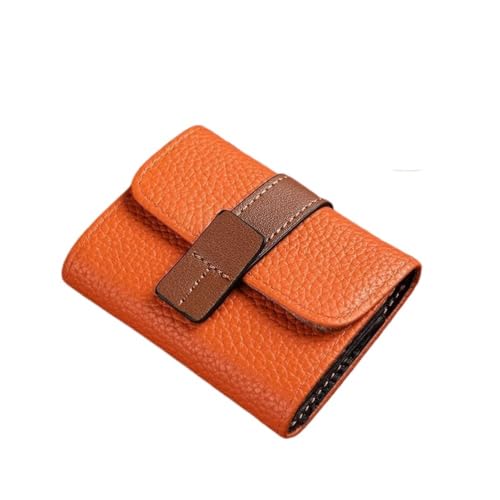 THEPOS PU-Leder-Damen-Kreditkartenetui mit Mehreren Kartenfächern, Business-ID-Karten-Geldbörse mit Münzfach, Führerschein (Color : Orange) von THEPOS