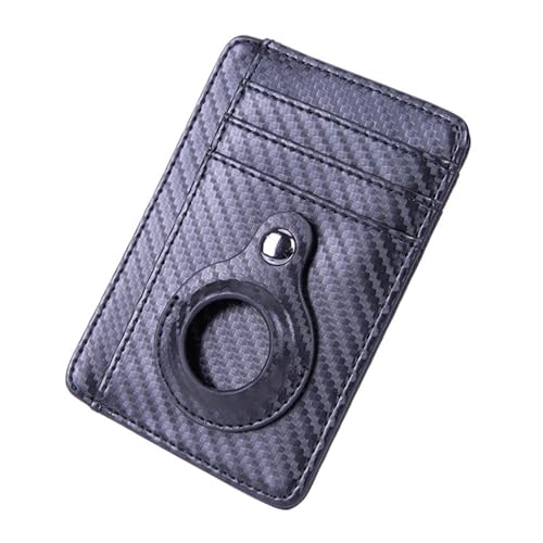 THEPOS Schlankes Leder-Kartenetui mit Schlüsselanhänger (Color : PU Carbon Fiber) von THEPOS