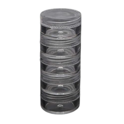 THINCAN 5 Slot Clear Round Storage Gläser Kunsthandwerk Accessoire Box Schmuck Perlen Nähpillen Behälterhalter THINCAN 5 Slot Clear Round Storage Gläser Kunsthandwerk Accessoire Box Schmuck Perlen Nähpillen Behälterhalter von THINCAN