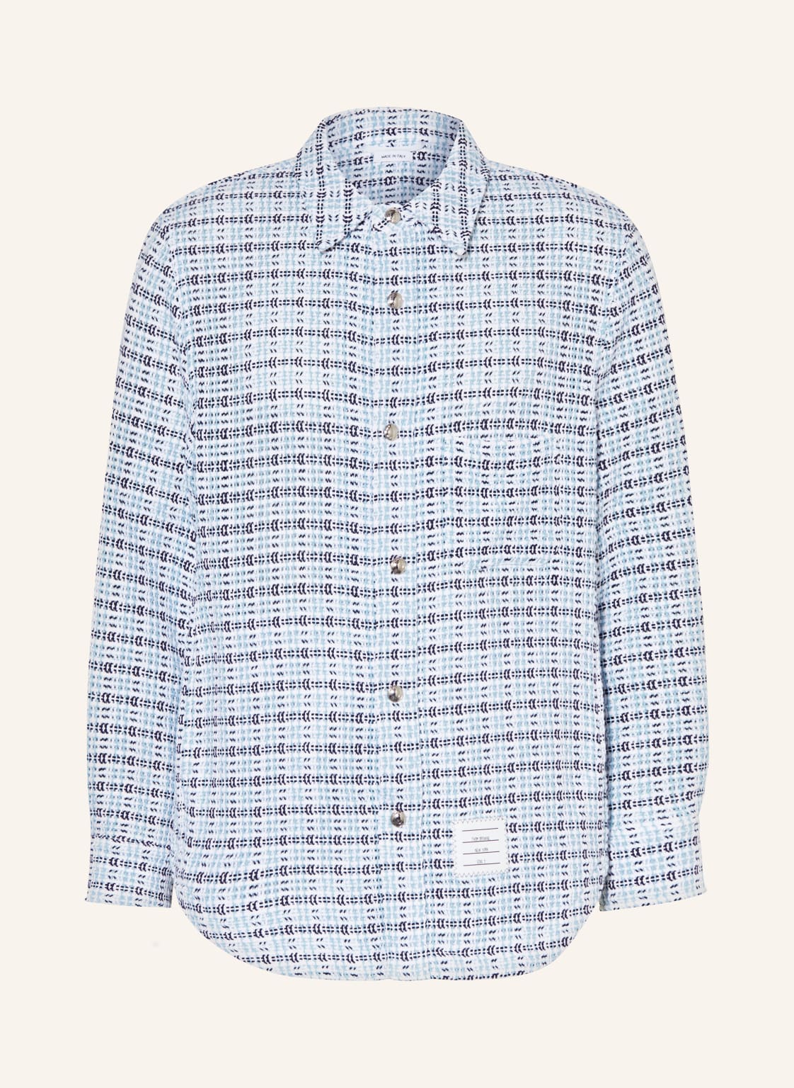 Thom Browne. Tweed-Overshirt blau von THOM BROWNE.