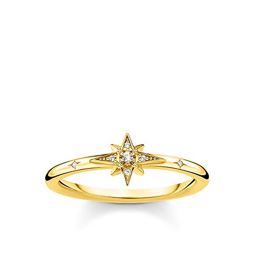 THOMAS SABO Ring für Damen Stern goldfarben TR2317-414-14-52 Ringgröße 52/16,6 von THOMAS SABO