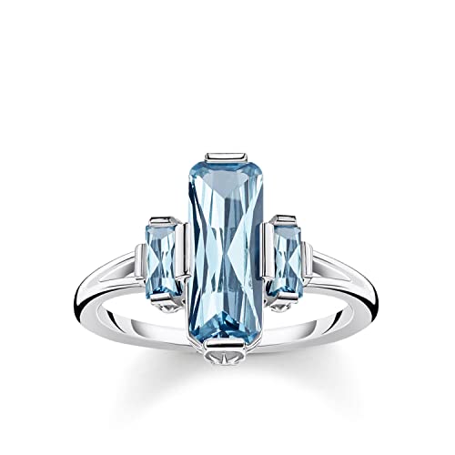 THOMAS SABO Damen-Silberring Große Blaue Steine TR2267-009-1-58 Ringgröße 58/18,5 von THOMAS SABO