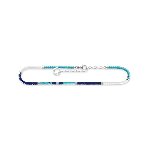 THOMAS SABO Damen Fußkette mit blauen Steinen 925 Sterlingsilber AK0038-775-7 von THOMAS SABO