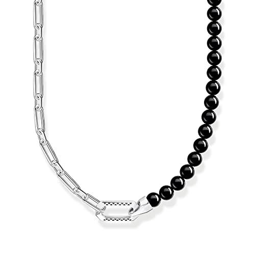 Thomas Sabo Herren Kette mit schwarzen Onyx-Beads und Kettengliedern Silber, aus leicht geschwärztem 925er Sterlingsilber, Länge 55cm, KE2179-507-11-L55V Thomas Sabo Herren Kette mit schwarzen Onyx-Beads und Kettengliedern Silber, aus leicht geschwärztem 925er Sterlingsilber, Länge 55cm, KE2179-507-11-L55V von THOMAS SABO