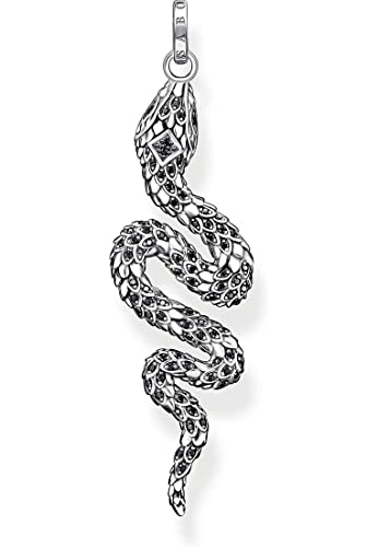 Thomas Sabo Herren Ketten Anhänger Schlange, mit schwarzen Zirkoniasteinen, 925er Sterlingsilber geschwärzt, Maße: 56 x 15 mm, PE945-643-11 Thomas Sabo Herren Ketten Anhänger Schlange, mit schwarzen Zirkoniasteinen, 925er Sterlingsilber geschwärzt, Maße: 56 x 15 mm, PE945-643-11 von THOMAS SABO
