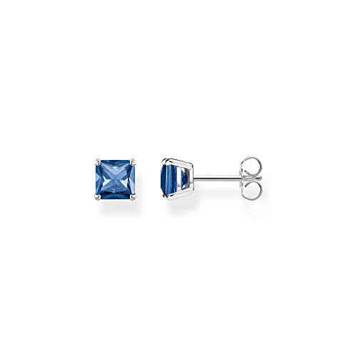 Thomas Sabo Damen Ohrstecker in der Farbe Silber aus 925 Sterlingsilber mit blauem Zirkonia, Größe: 6x6mm, H2174-699-32 von THOMAS SABO