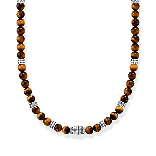 Thomas Sabo Herren Kette mit Tigerauge-Beads Silber, aus 925er Sterlingsilber, Länge 50cm, KE2180-826-2-L50 Thomas Sabo Herren Kette mit Tigerauge-Beads Silber, aus 925er Sterlingsilber, Länge 50cm, KE2180-826-2-L50 von THOMAS SABO