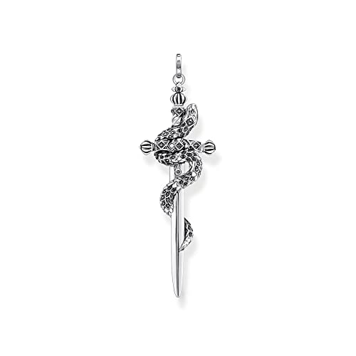 Thomas Sabo Herren Ketten Anhänger Schwert mit Schlange, mit schwarzen Zirkoniasteinen, 925er Sterlingsilber geschwärzt, Maße: 70 x 23 mm, PE943-643-11 Thomas Sabo Herren Ketten Anhänger Schwert mit Schlange, mit schwarzen Zirkoniasteinen, 925er Sterlingsilber geschwärzt, Maße: 70 x 23 mm, PE943-643-11 von THOMAS SABO