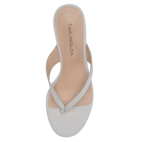 THOYBMO Damen Wedges High Heels Mules Clip-toe Sandalen Women's Runde Spitze Offene Spitze Plateau Slingpumps Shoes Hausschuhe Party Abschlussball Schuhe 15-13CM,White,45 von THOYBMO