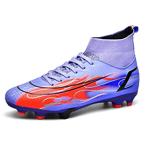 Herren Professionelle Fussballschuhe In/Outdoor Football Schuhe Sportliche Fußballschuhe Frauen Fußball Trainingsschuhe (980 lila, 39) von TIANWAIKE