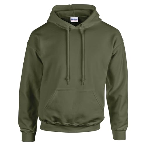 TICTEX Hoodie Herren by Gildan | Kapuzenpullover S - 5XL in vielen Farben | Heavy Blend Komfortable Passform Langlebig und Stilvoll | Ideal für den Alltag und Sport | Military Green, 5XL von TICTEX